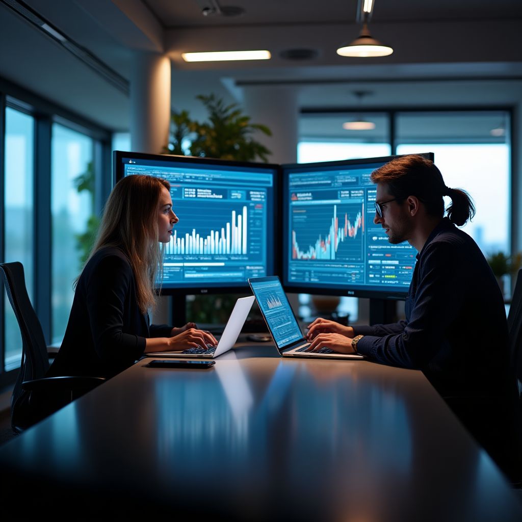 Equipo de FinanceCorp trabajando